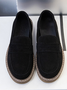 Women's suede solid color slip on flat shoes