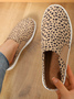 Casual leopard print canvas women's mules slip on shoes