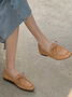 Women's Leather Slip On Bow Flats