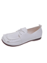 Solid color women's slip on flat shoes in PU soft leather