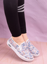 Women's plaid print slip-on canvas shoes