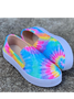 Bright color tie-dye women's canvas shoes slip-on flats