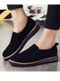 women's slip on suede solid color flat shoes