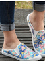 women's floral casual flat slip-on shoes