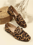 Women's elegant leopard print slip-on loafers