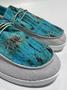 Contrast color splicing women's shoes tie-dye canvas shoes slip-on flat shoes