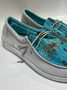 Contrast color splicing women's shoes tie-dye canvas shoes slip-on flat shoes