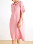 Sage 100% Linen Pink Midi Dress