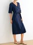 Ora 100% Linen Wrap Dress with Cinched Waist