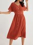Vera 100% Linen Button-up A-line Dress