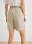 Plain Linen Casual Shorts