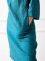 Regular Fit Linen Simple Color Block Dress With No