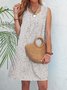 Plus Size Floral Print Beach Women Summer Midi Weaving Dress