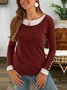 2 in 1 Buttoned Crew Neck Shirts Tops