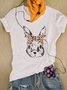 Short Sleeve Casual Round Neck Printed Tops
