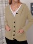 Hooded Buttoned Knitted Cardigan Sweater Sweater coat