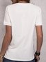 White Short Sleeve Cotton-Blend T-shirt