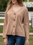 Brown Casual Buttoned Blouse