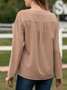 Brown Casual Buttoned Blouse