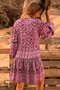 Red Long Sleeve Tribal Tc Weaving Dress