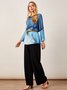 Casual Cotton Blends Abstract Tops