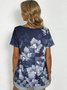 Plus size Short Sleeve Floral Printed T-shirt