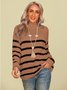 Casual Long Sleeve Striped Sweater