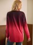 Casual Long Sleeve V Neck Top
