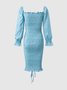 Puff Sleeve Elegant Printed Dress