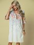 New Women Chic Plus Size Hippie Vintage Casual Floral Short Sleeve Weaving Dress