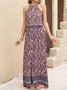 Floral Casual Crew Neck Shift Weaving Dress