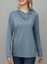 Cotton Casual Turtleneck Buttoned Tops