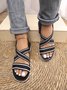 Adjustable Stretch Sports Sandals With Striped Sports Straps