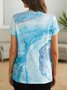 Round Neck Vacation Abstract Short Sleeve T-Shirt