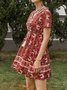 Floral-Print Holiday Weaving Dress