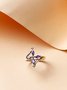 Clover Clover Inlaid Purple Crystal Zircon ring