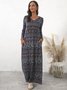 Women Fashion Cotton Blends Maxi Knitting Dress