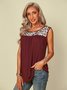 Sleeveless Cotton Casual Printed Tops