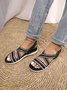 Adjustable Stretch Sports Sandals With Striped Sports Straps