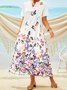 Women Butterfly Caftan V-Neck Holiday Maxi Weaving Dress