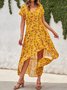 Cotton-Blend Floral-Print Sleeveless Weaving Dress