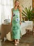 Daisy Ombre/Tie-Dye Short Sleeve V Neck Casual Knitting Dress