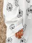 Shirt Collar Floral Long Sleeve Weaving Dress