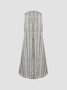 Stripes Casual Stand Collar Weaving Dress