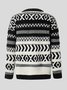 Long Sleeve Geometric Crew Neck Holiday Sweater