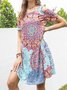 Casual Floral A-Line Knitting Dress