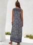 Short Sleeve Holiday Floral-Print V Neck Weaving Dress
