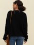 Black Scoop Neckline Long Sleeve Sweater