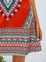 Sleeveless A-Line Tribal Holiday Weaving Dress