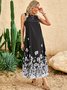 Plus size Casual Sleeveless Floral Weaving Dress